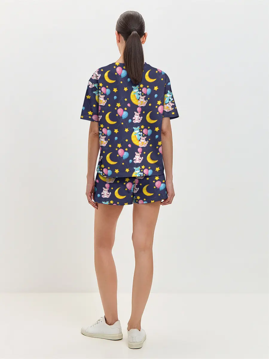 Женская пижама с шортами / Ночные дракончики