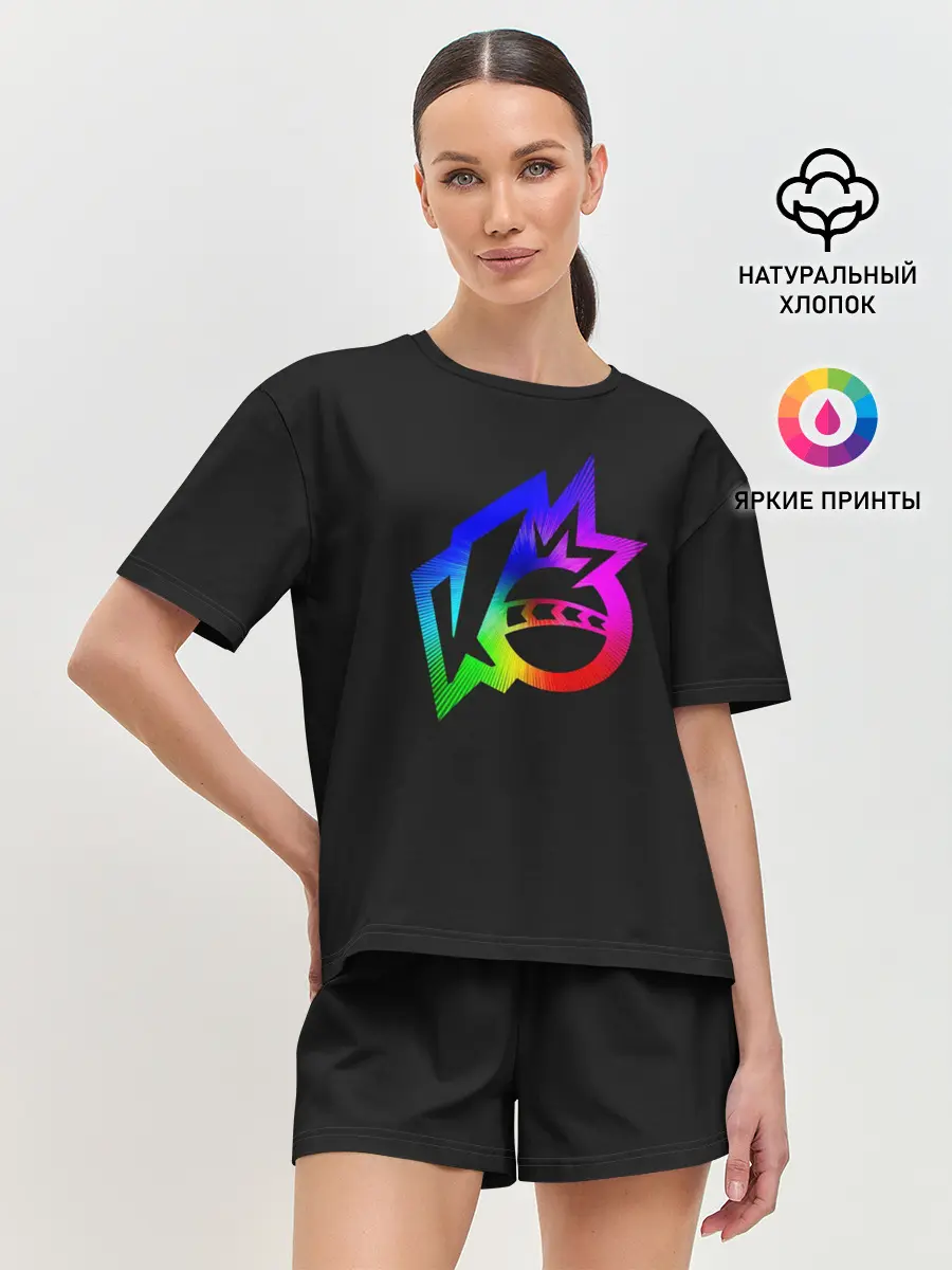 Женская пижама с шортами / Knockout city. Rainbow logo