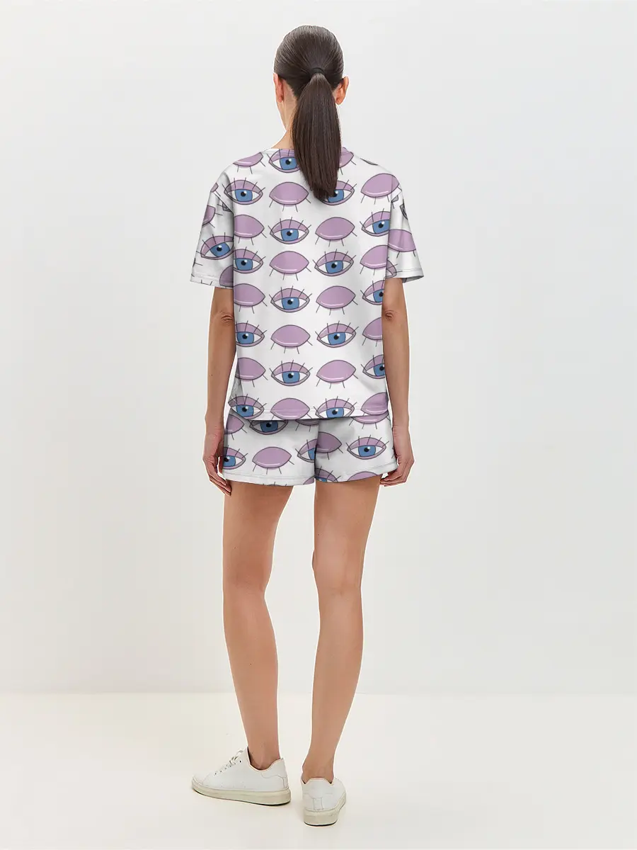 Женская пижама с шортами / Глаза фиолетовые
