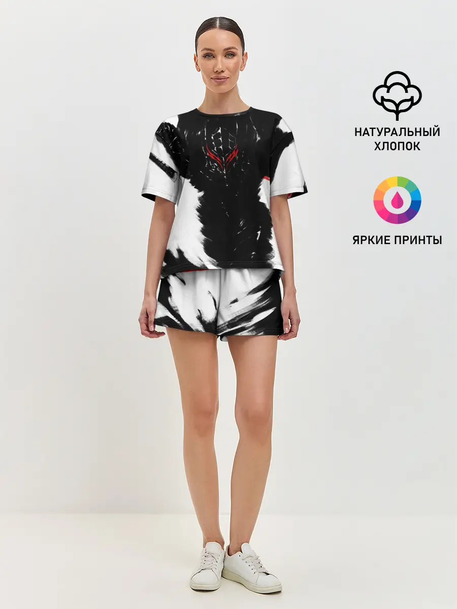 Женская пижама с шортами / БЕРСЕРК ч/б