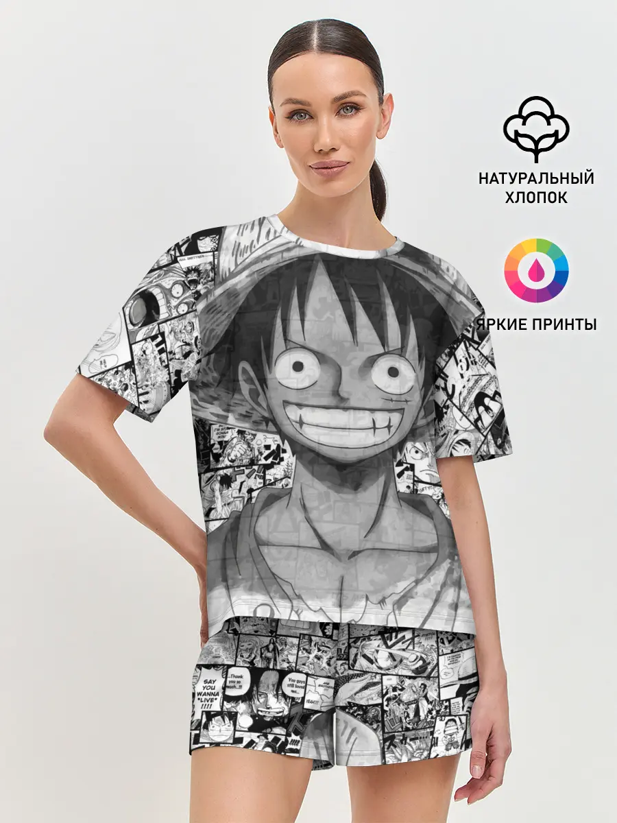 Женская пижама с шортами / Луфи улыбается one piece