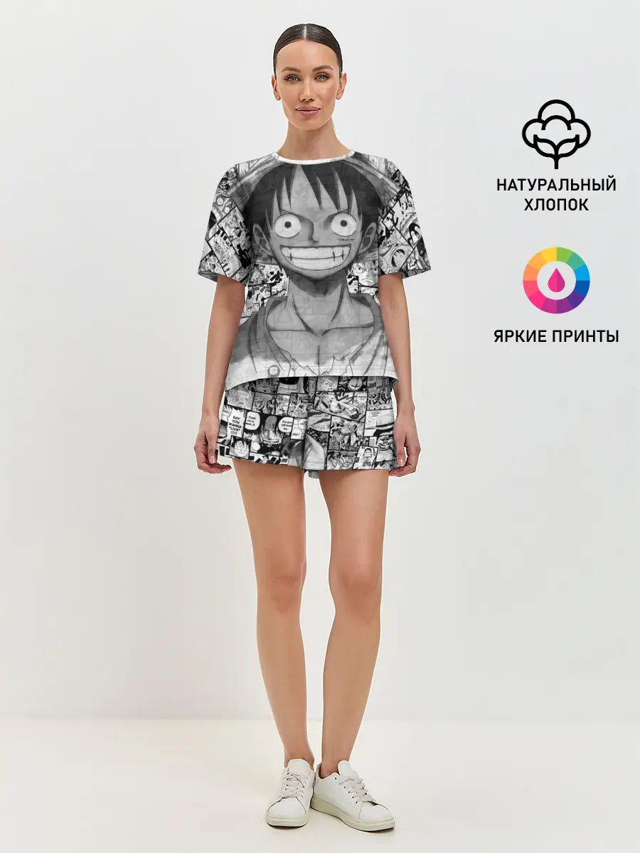 Женская пижама с шортами / Луфи улыбается one piece