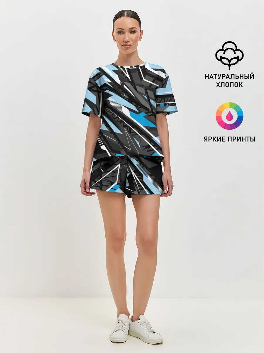 Женская пижама с шортами / Текстура. Линия. Движение