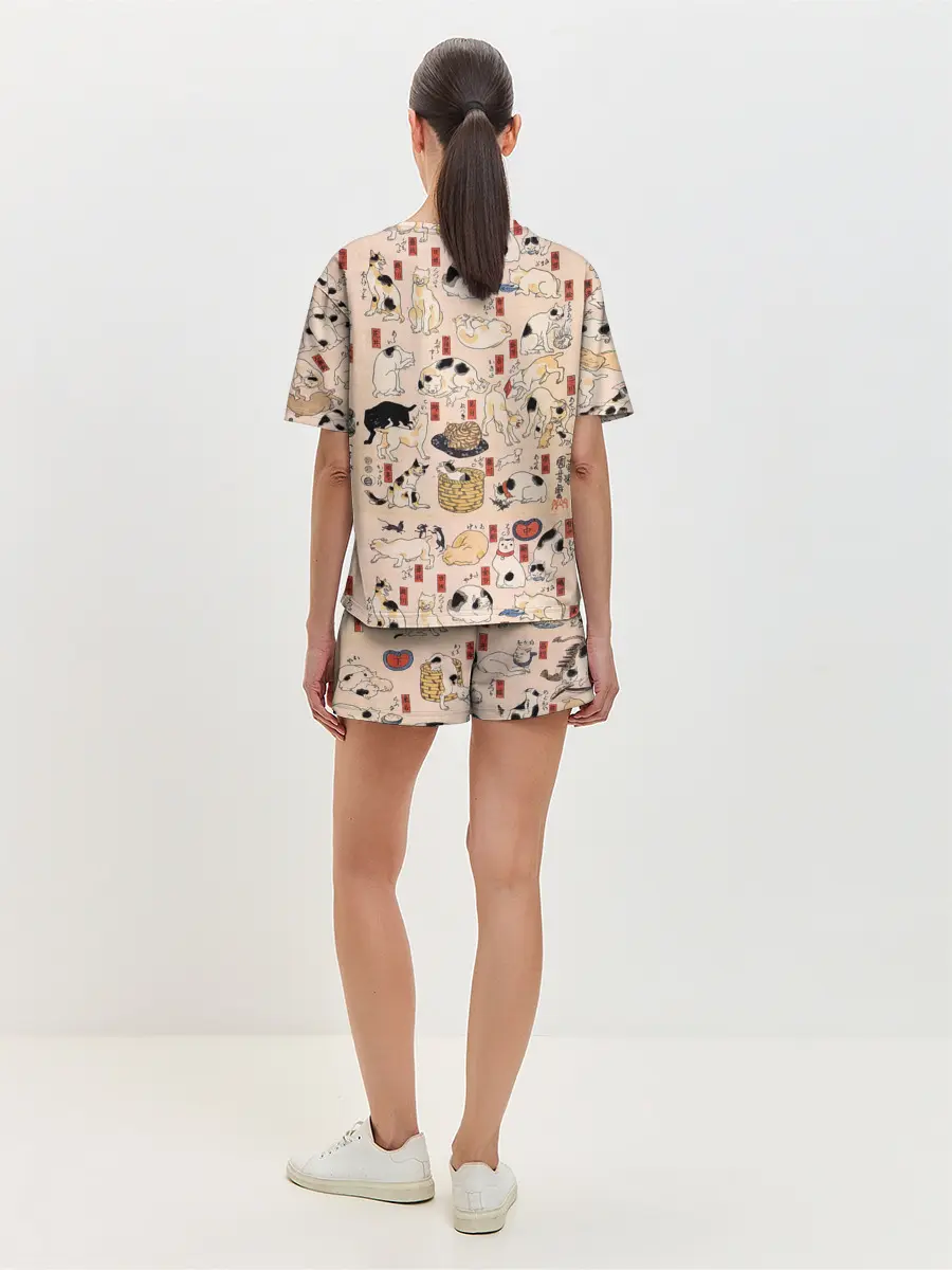 Женская пижама с шортами / Kuniyoshi Cats
