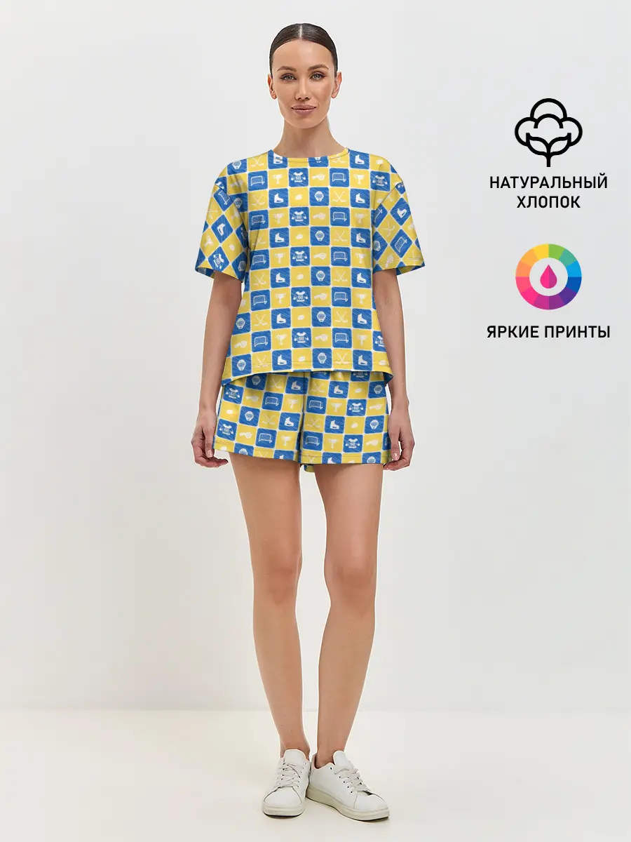 Женская пижама с шортами / Хоккей