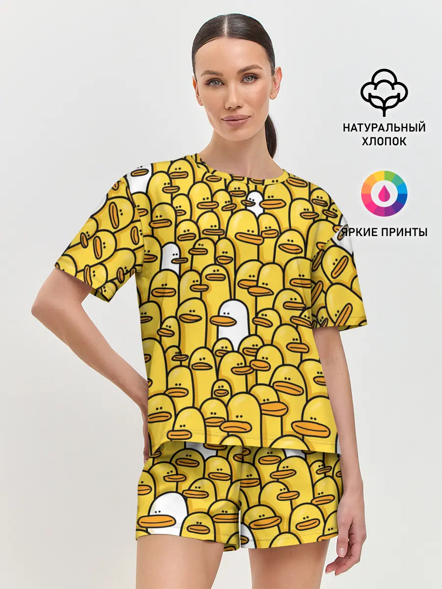 Женская пижама с шортами / Утки