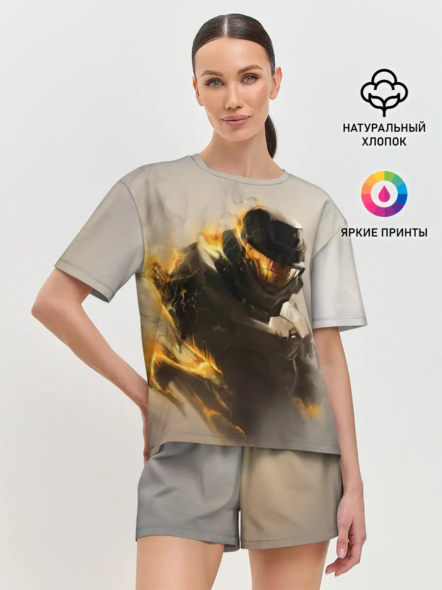 Женская пижама с шортами / Spartan in hell | Halo
