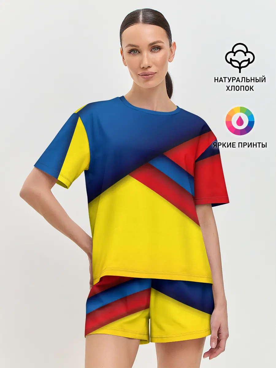 Женская пижама с шортами / Яркие краски