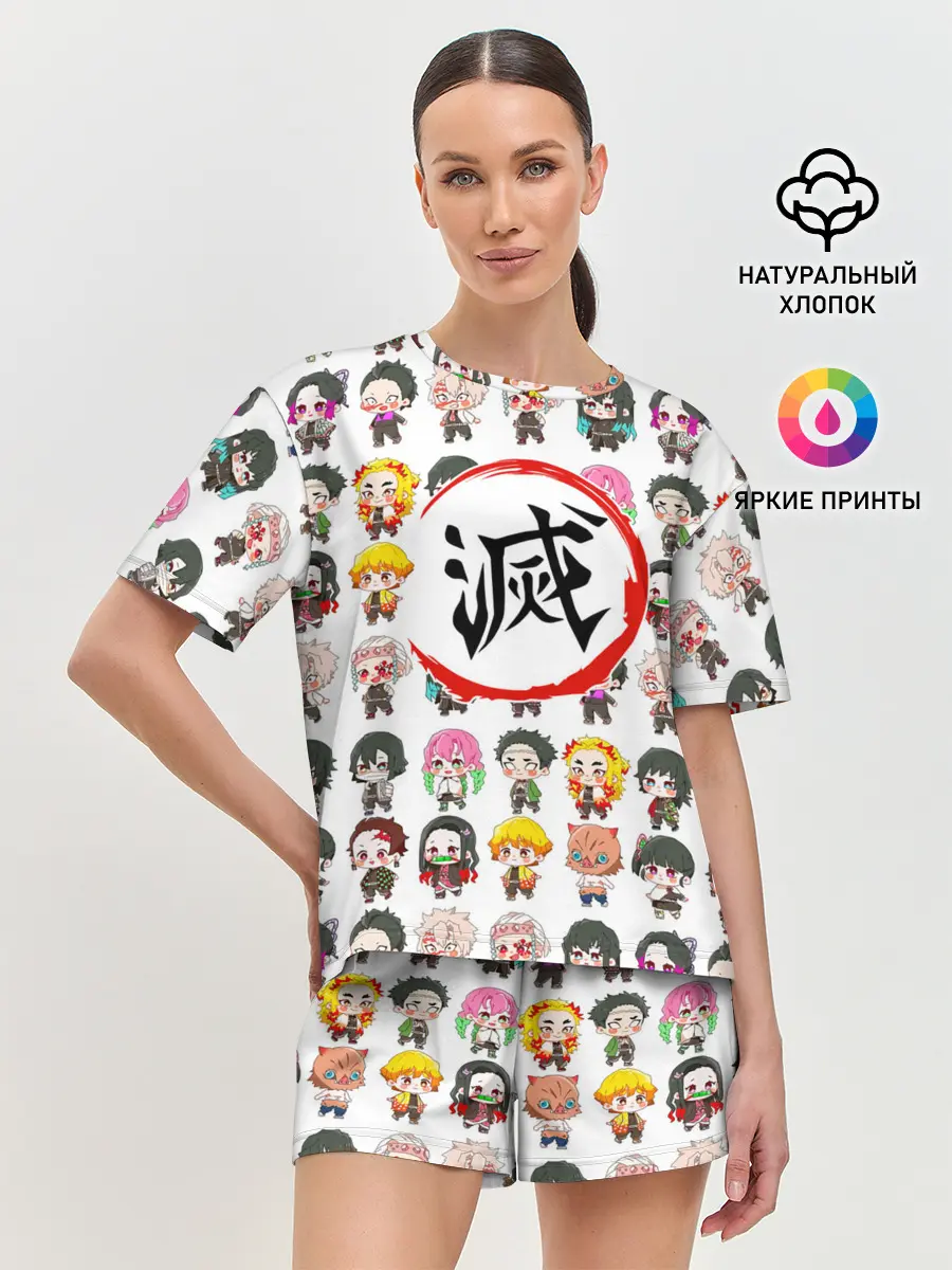 Женская пижама с шортами / Клинок, рассекающий демонов ПЕРСОНАЖИ