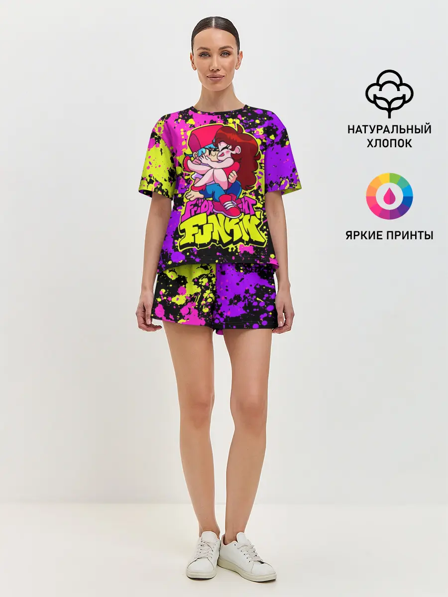 Женская пижама с шортами / Парень и Девушка Friday Night