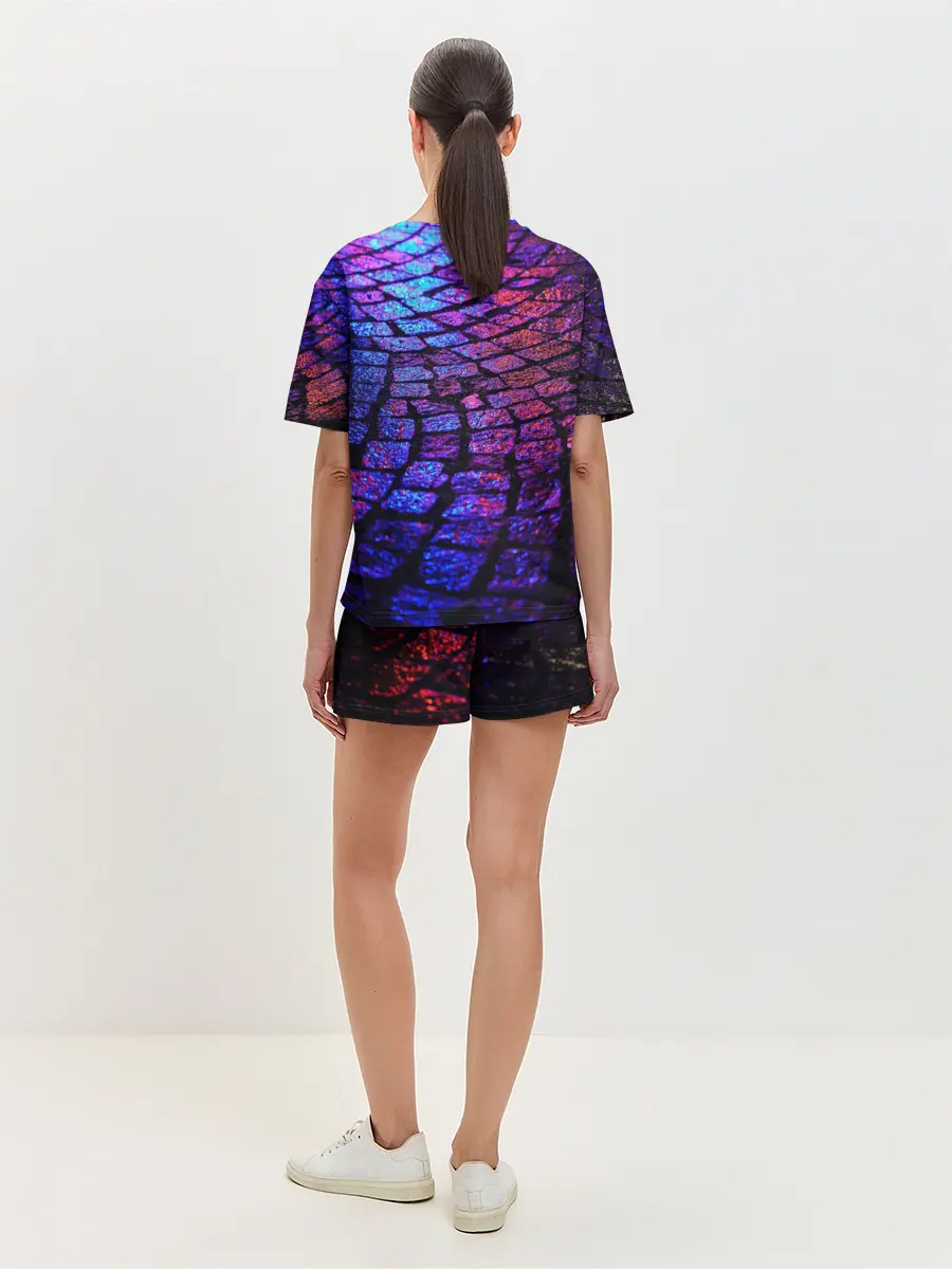 Женская пижама с шортами / Мокрый асфальт