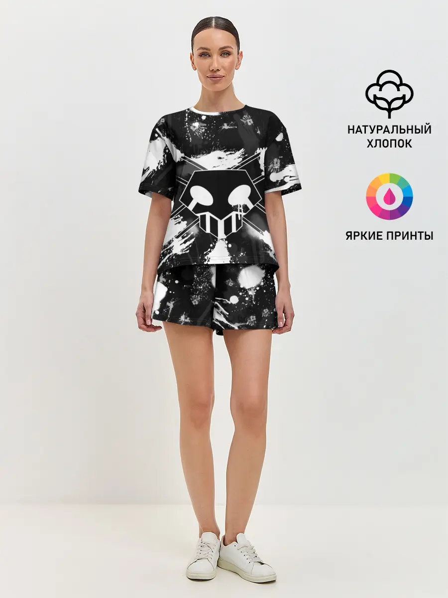 Женская пижама с шортами / БЛИЧ ШИНИГАМИ ЛОГО НА СПИНЕ