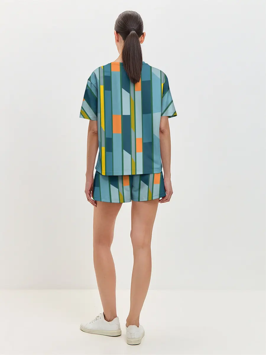 Женская пижама с шортами / Абстракция в стиле модерн
