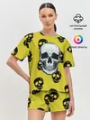 Женская пижама с шортами / Yellow Skulls