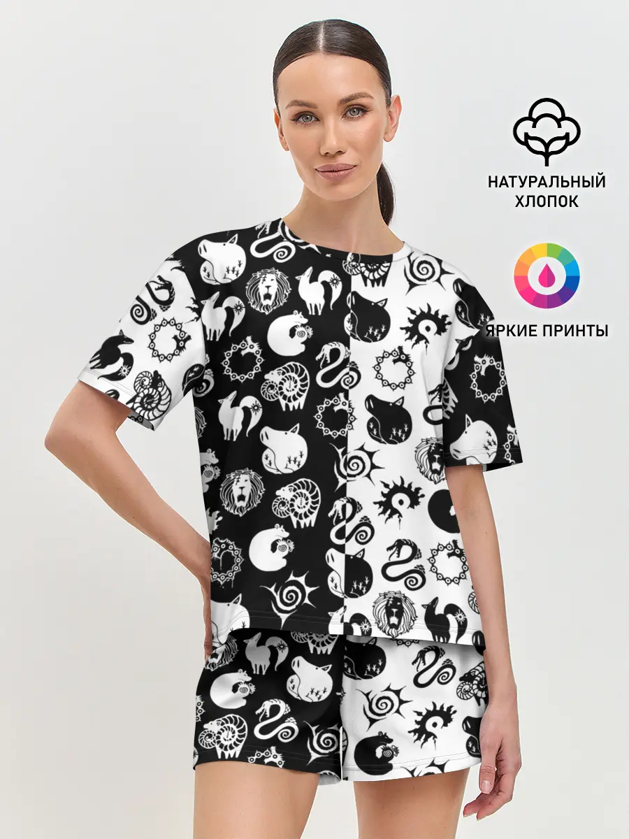 Женская пижама с шортами / ЭМБЛЕМЫ 7 СМЕРТНЫХ ГРЕХОВ