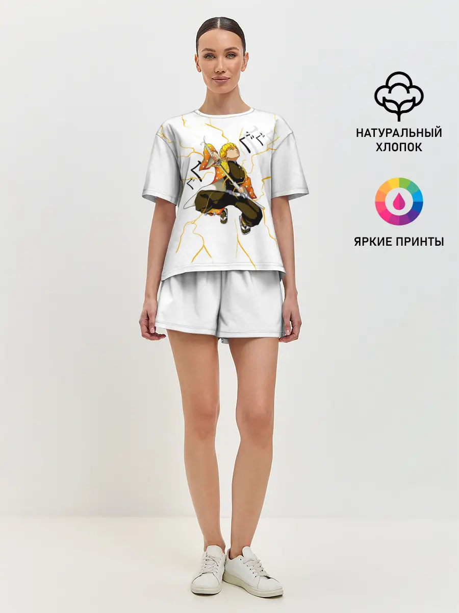 Женская пижама с шортами / Agatsuma Zenitsu Kimetsu no Yaiba