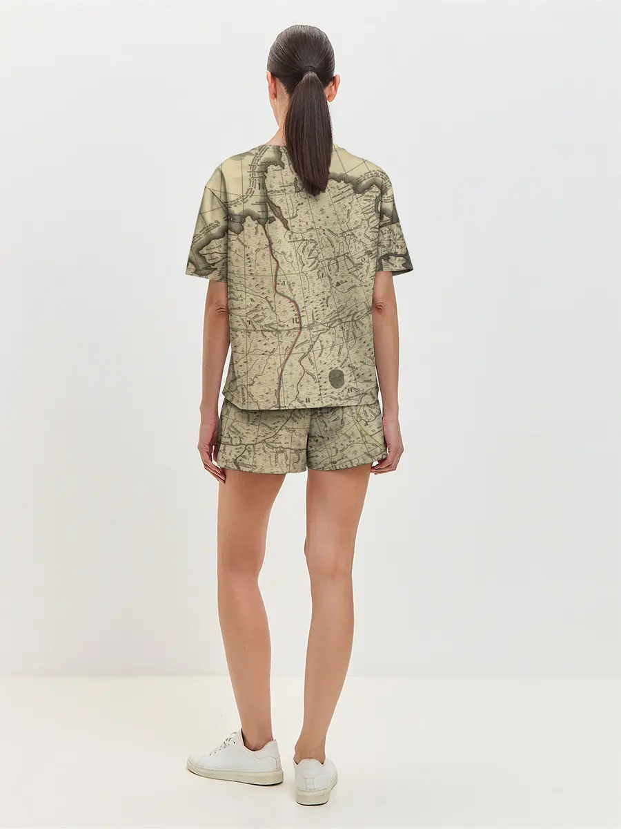 Женская пижама с шортами / Морская Карта