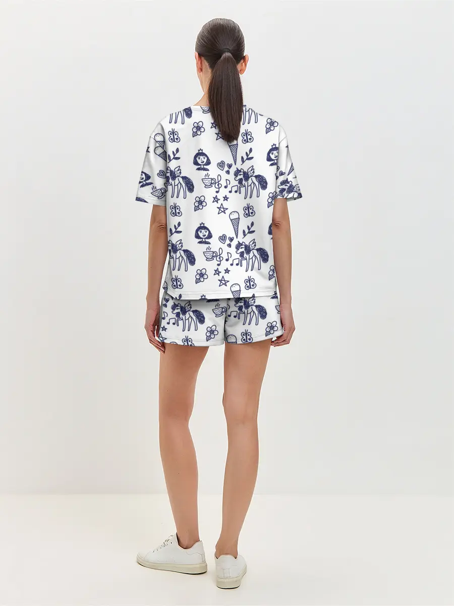 Женская пижама с шортами / Девчачий дудл