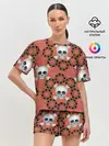 Женская пижама с шортами / Кирпичные черепа