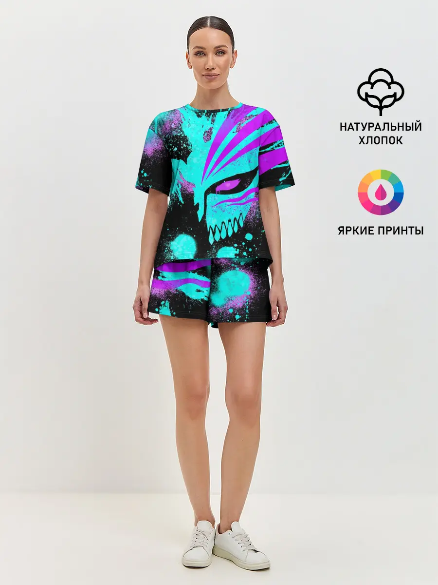 Женская пижама с шортами / БЛИЧ МАСКА ПУСТОГО НЕОН