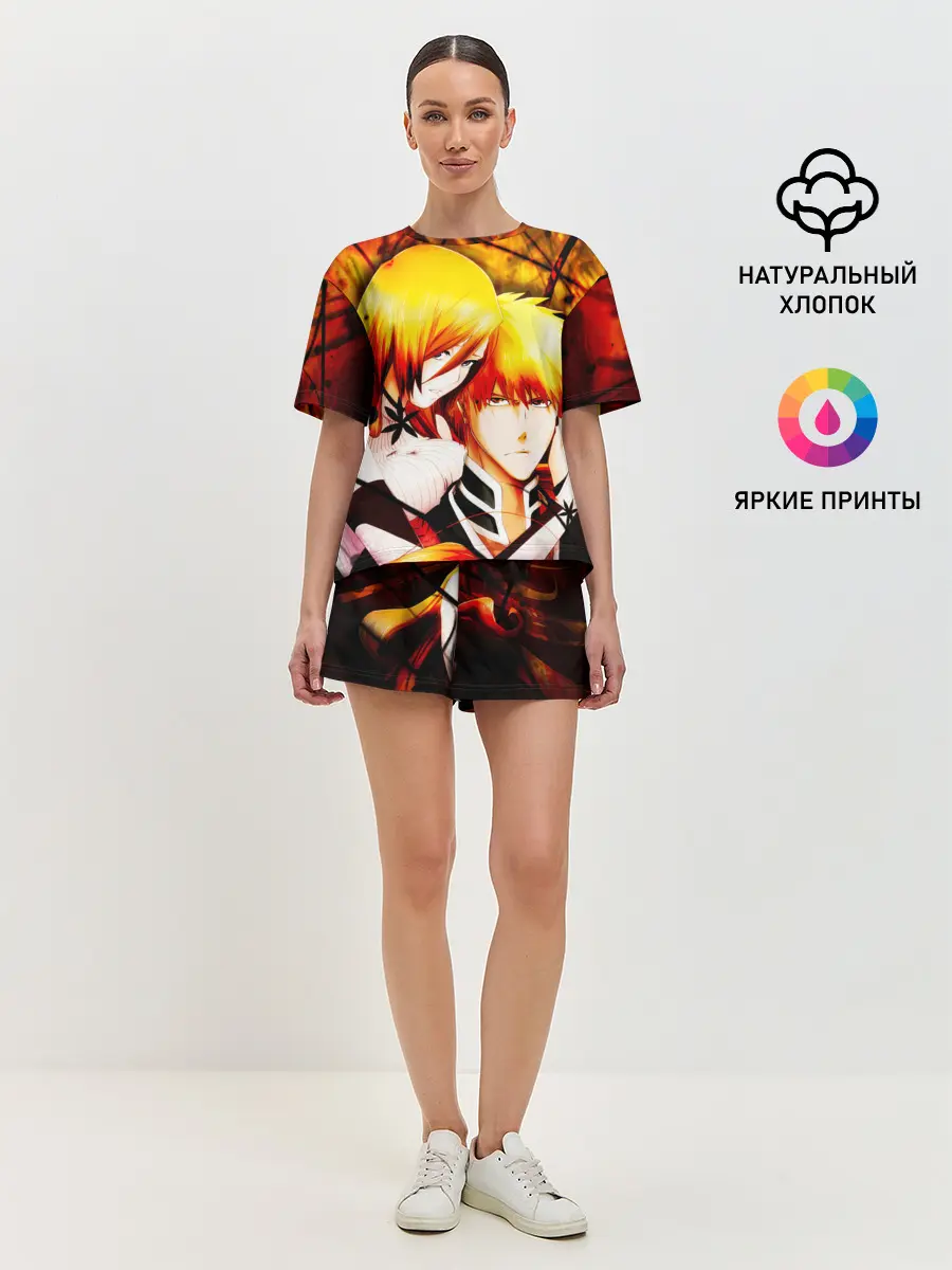 Женская пижама с шортами / Ичиго Куросаки и Орихиме Иноуэ