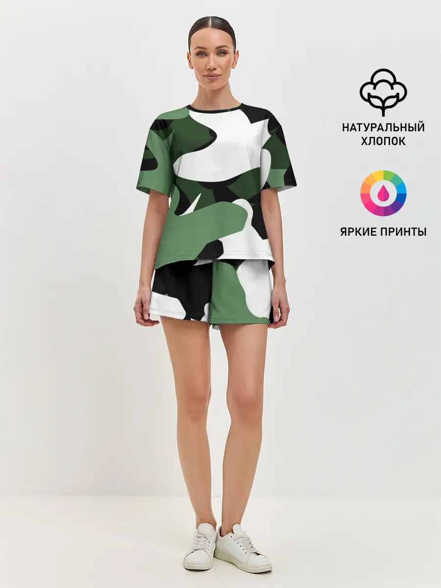 Женская пижама с шортами / Камуфляж