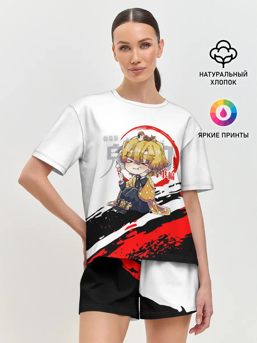 Женская пижама с шортами / Agatsuma Zenitsu Kimetsu no Yaiba