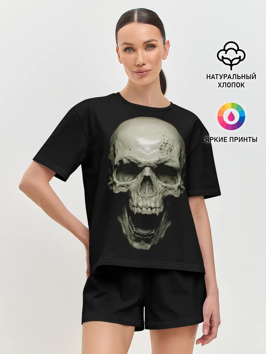 Женская пижама с шортами / SKULL