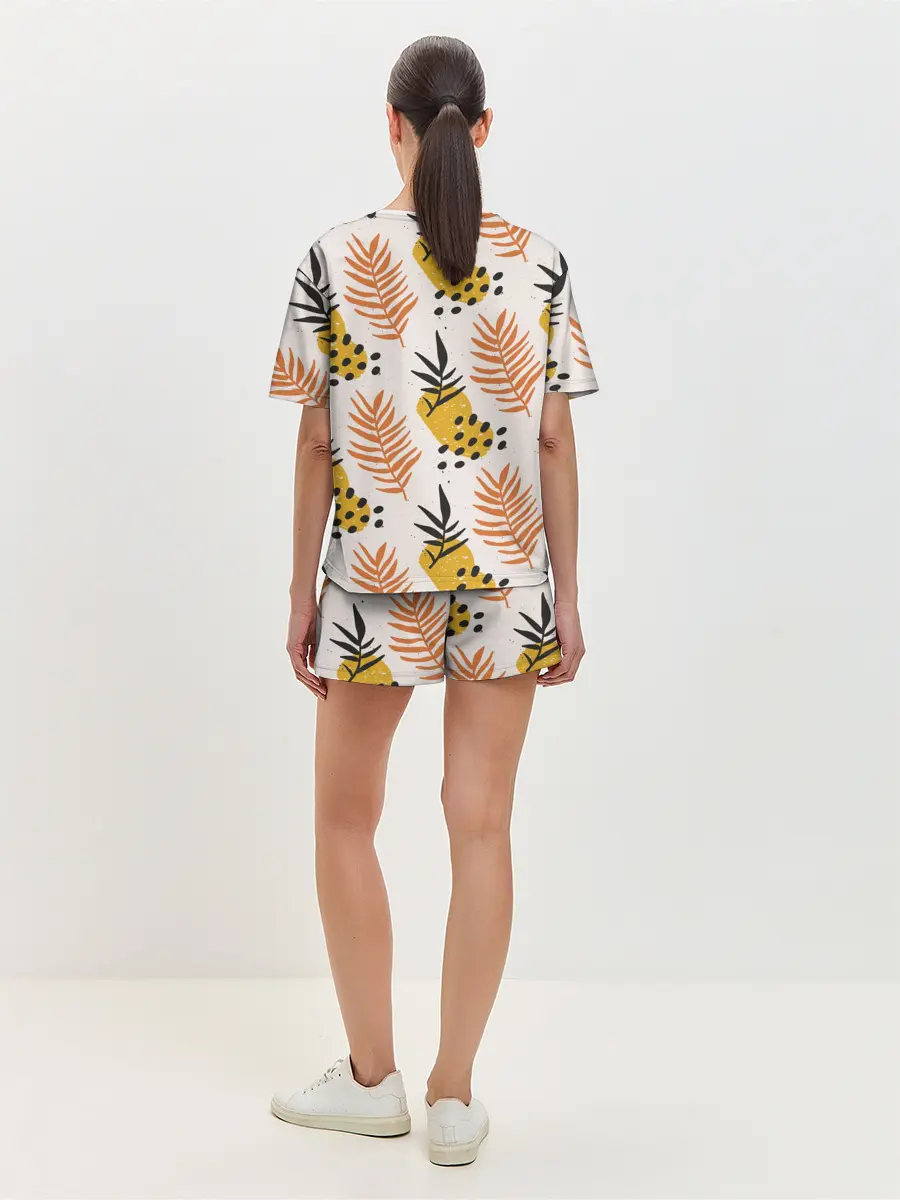 Женская пижама с шортами / Абстрактные ветви - узор