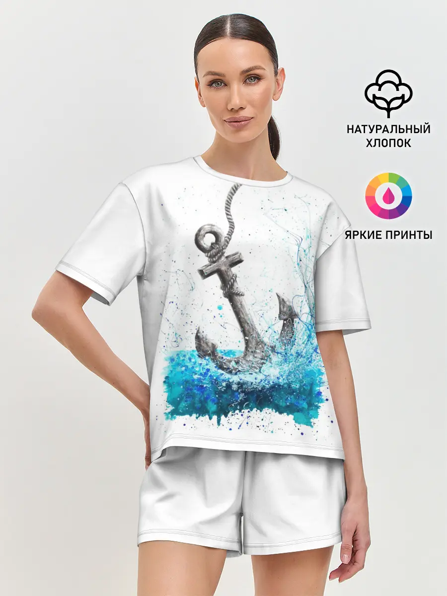 Женская пижама с шортами / Якорь На Холсте