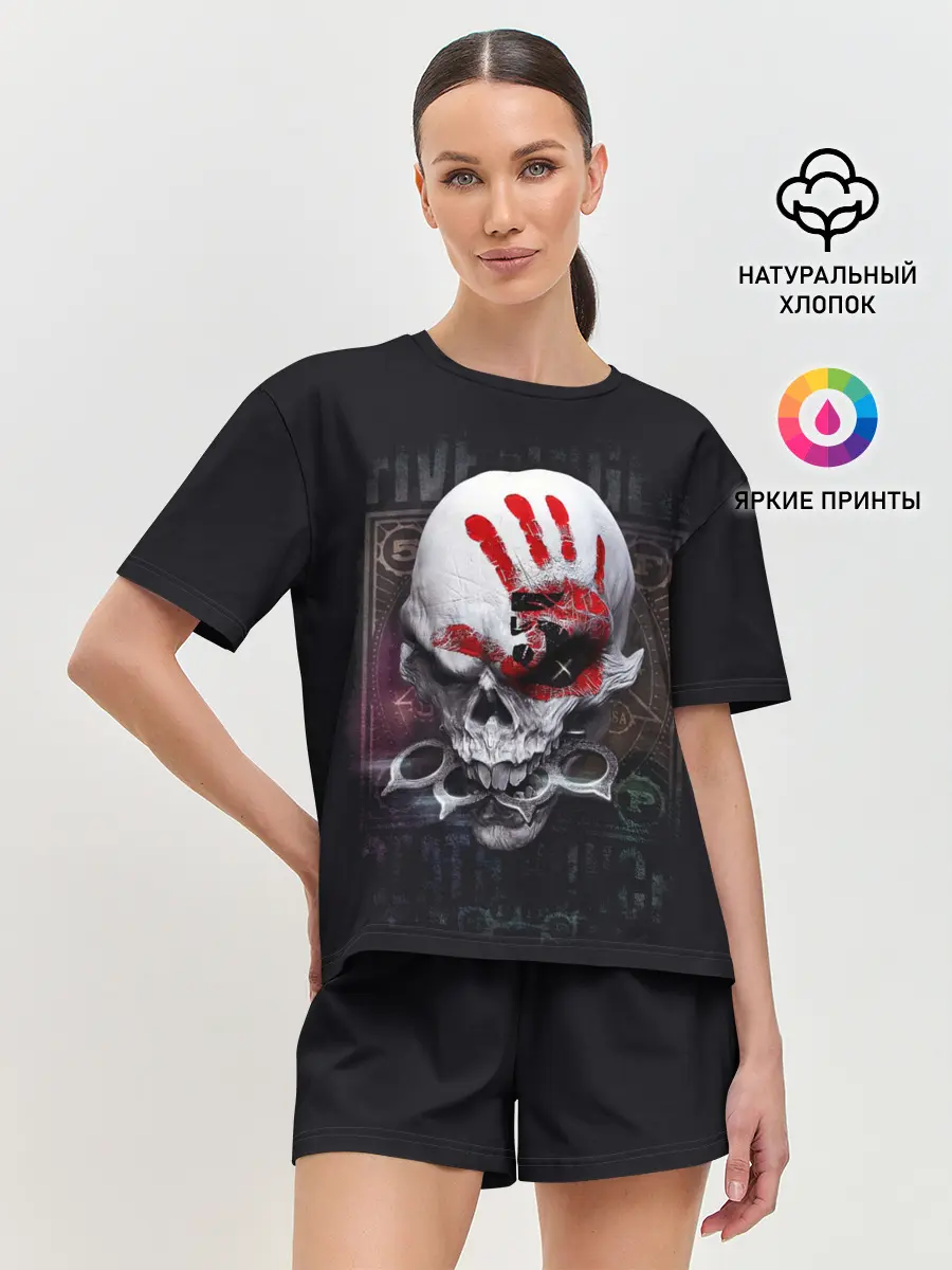 Женская пижама с шортами / Damage Skull