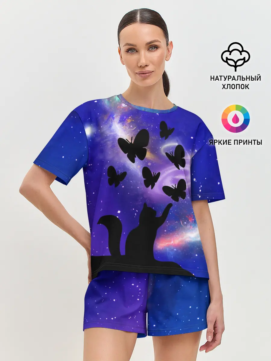 Женская пижама с шортами / КотоКосмос