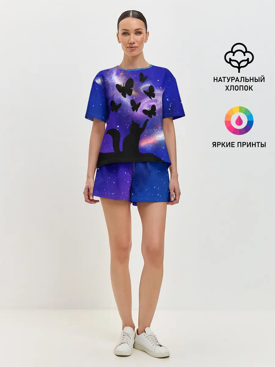 Женская пижама с шортами / КотоКосмос