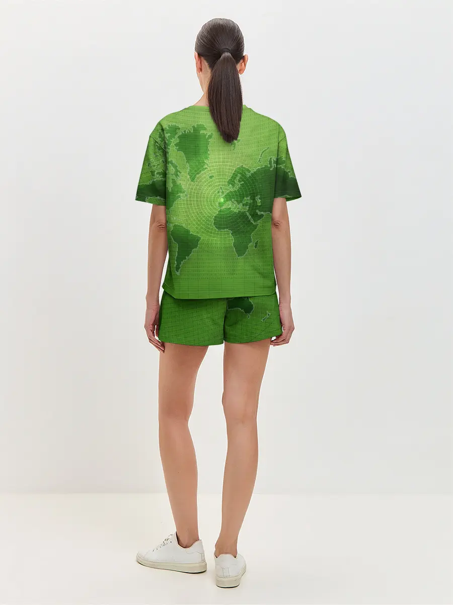 Женская пижама с шортами / Карта мира