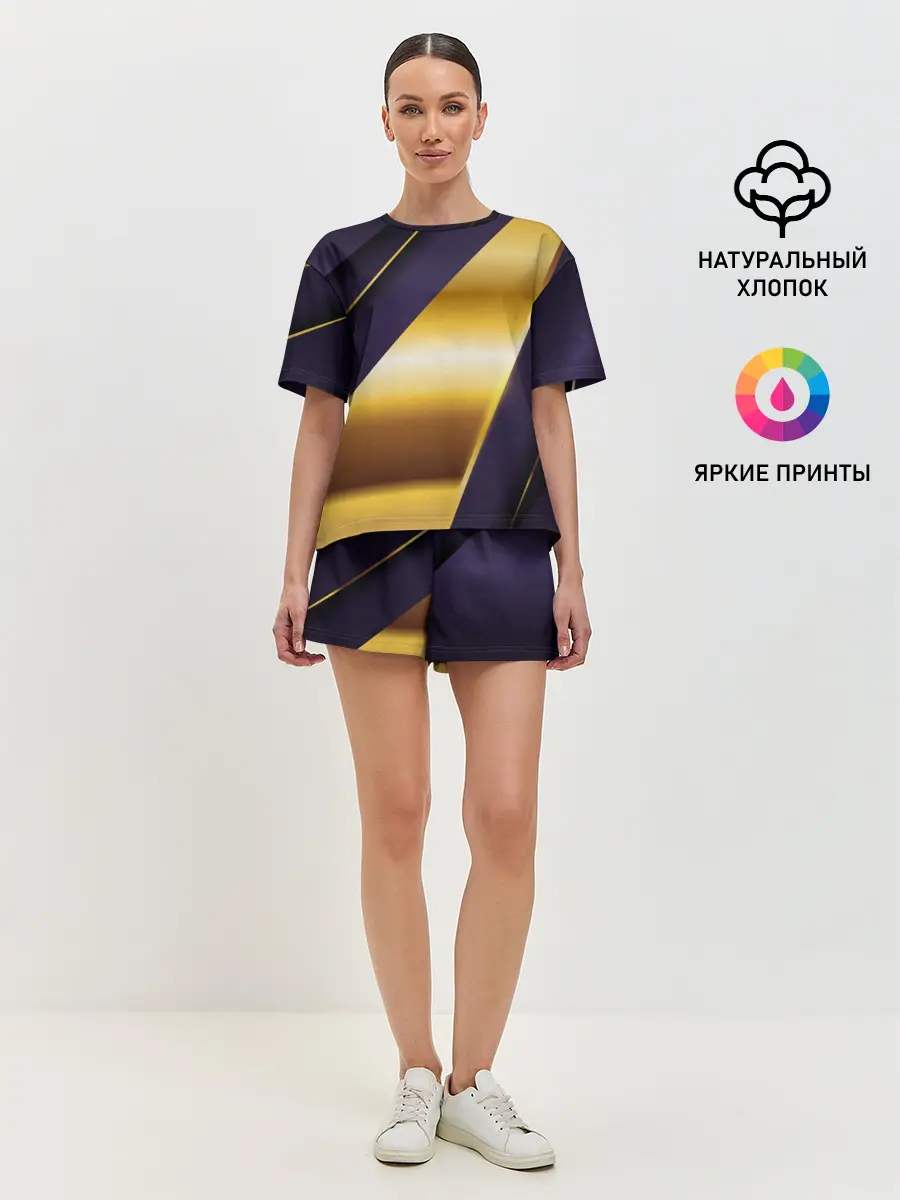 Женская пижама с шортами / 3D luxury золото