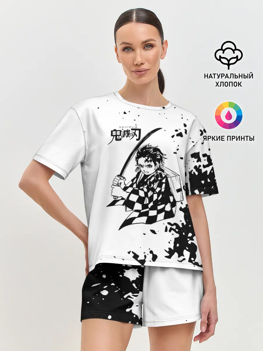 Женская пижама с шортами / Танджиро | Клинок, рассекающий демонов