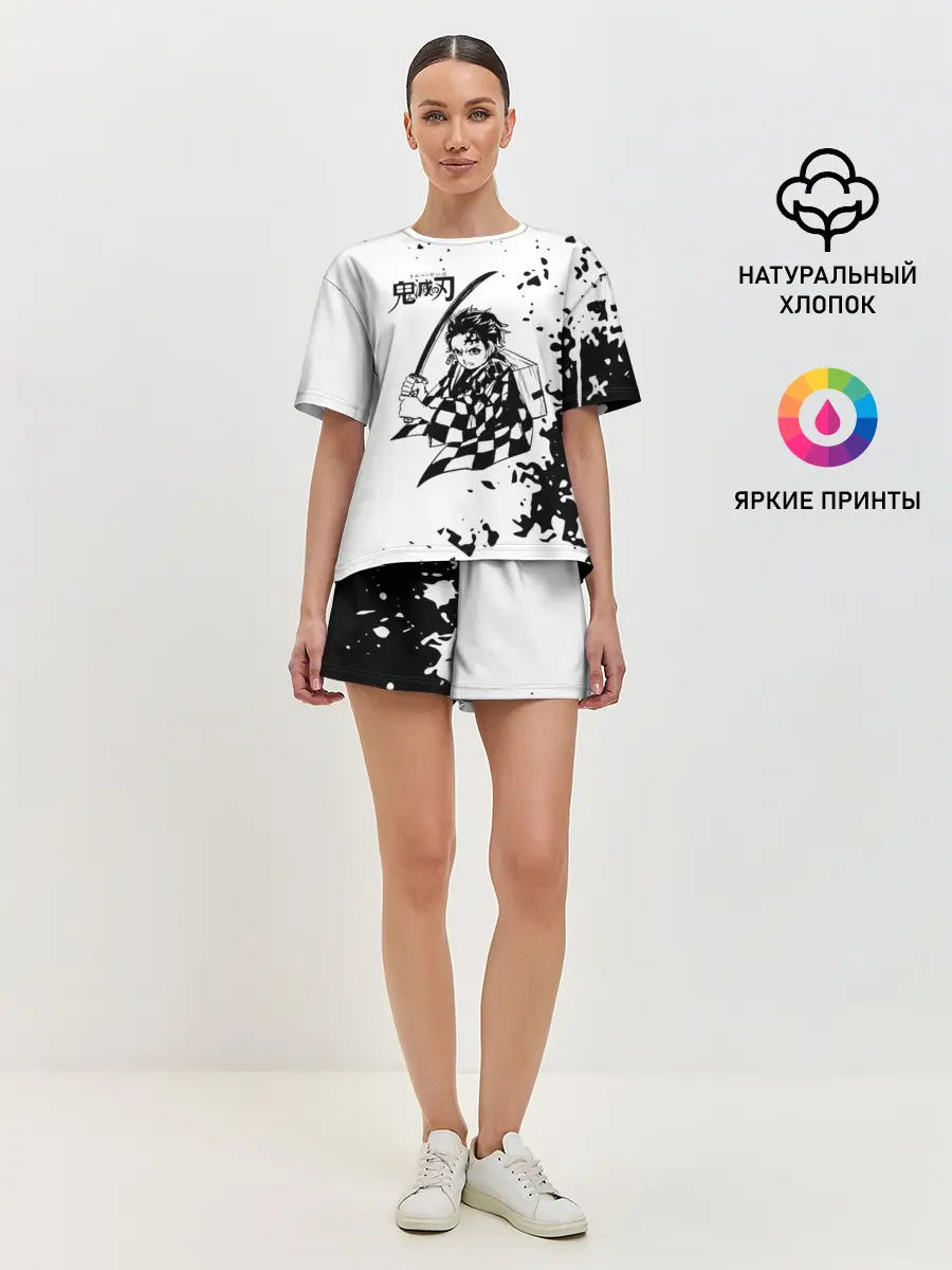 Женская пижама с шортами / Танджиро | Клинок, рассекающий демонов