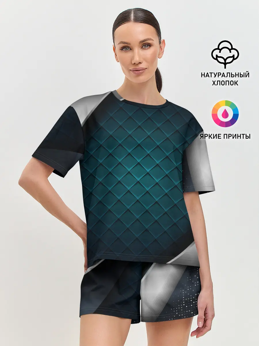 Женская пижама с шортами / 3D luxury metal