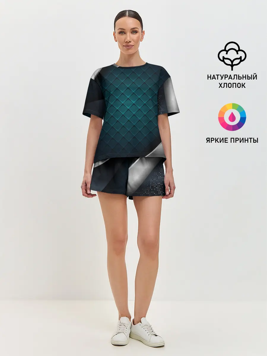 Женская пижама с шортами / 3D luxury metal
