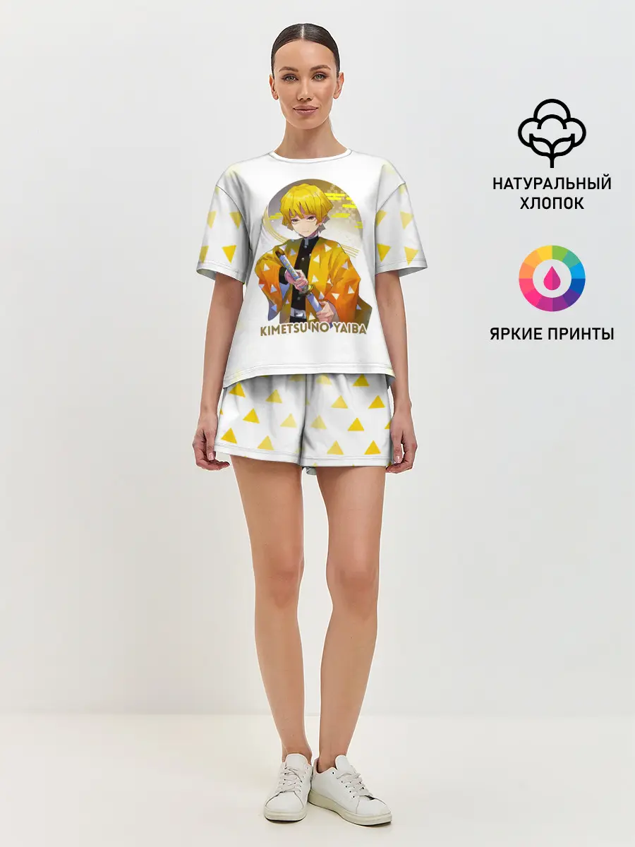 Женская пижама с шортами / Agatsuma Zenitsu Kimetsu no Yaiba