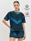 Женская пижама с шортами / 3D luxury blue abstract