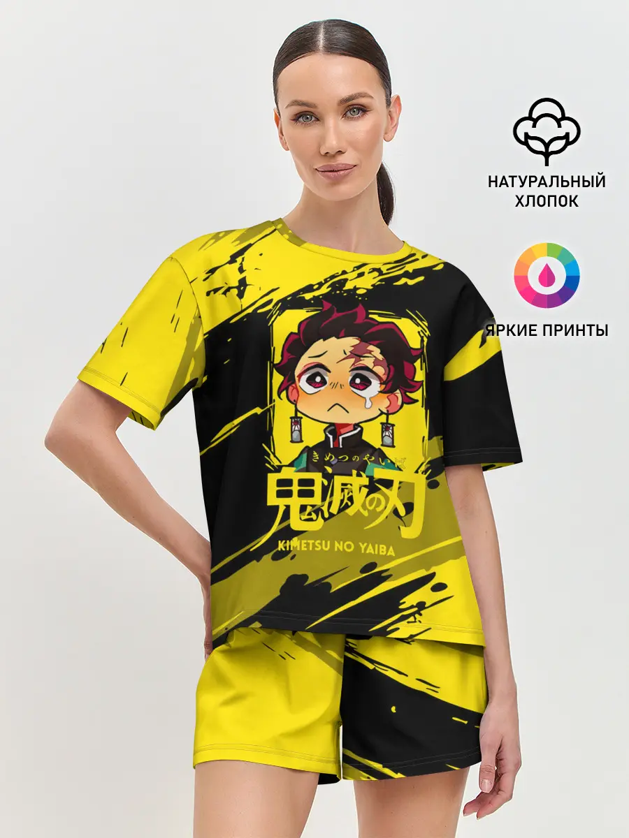 Женская пижама с шортами / Танджиро Камадо Kimetsu no Yaiba