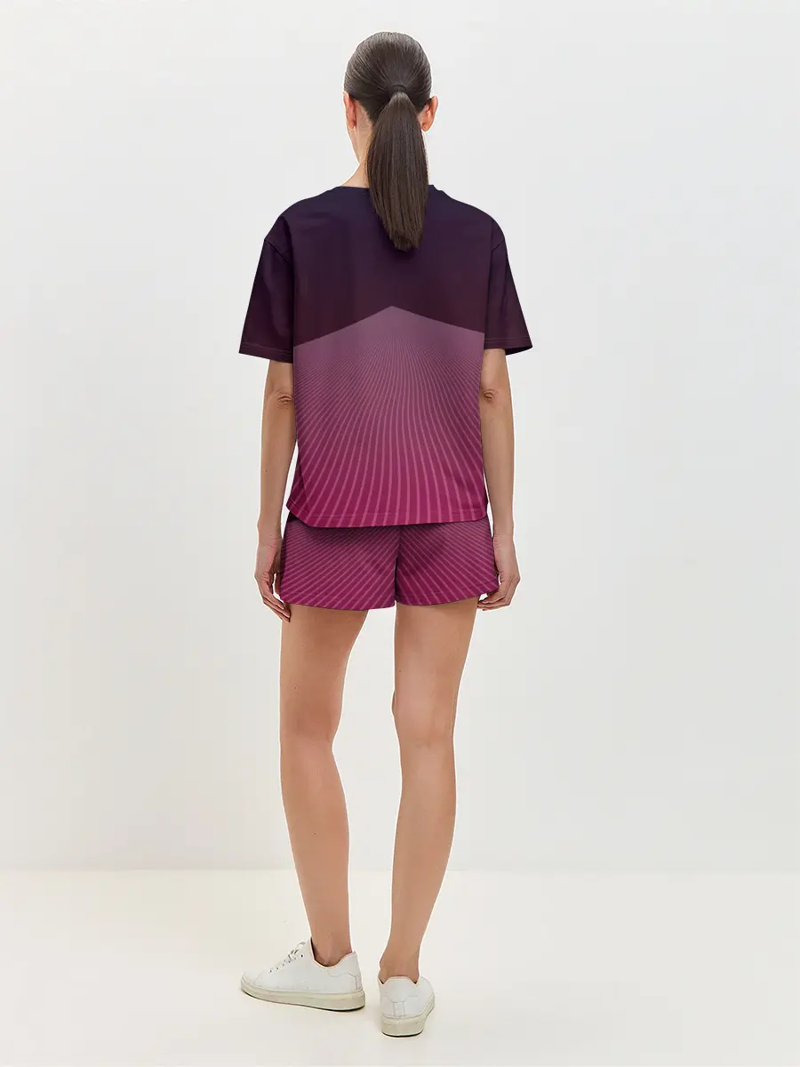 Женская пижама с шортами / Неоновая дорога