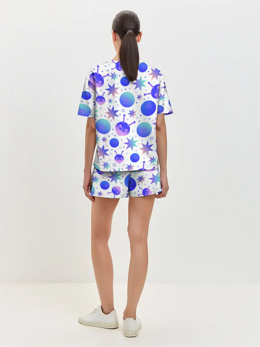Женская пижама с шортами / Яркая галактика