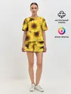 Женская пижама с шортами / Подсолнухи в поле