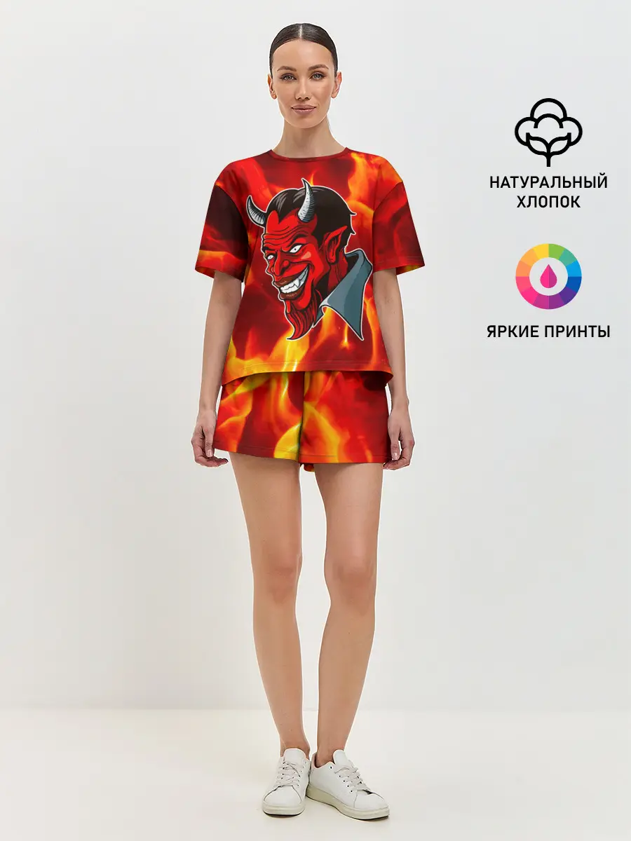 Женская пижама с шортами / The devil is on fire