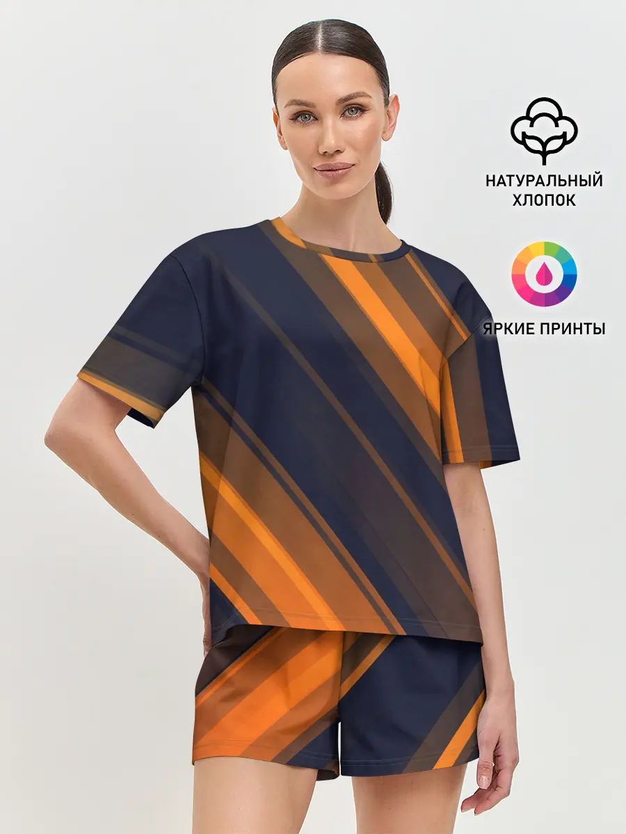 Женская пижама с шортами / ORANGE Black