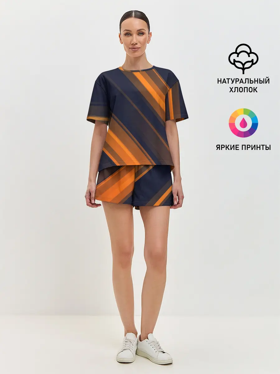 Женская пижама с шортами / ORANGE Black