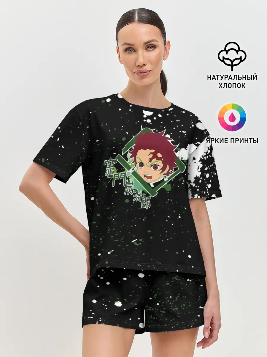 Женская пижама с шортами / Танджиро | Клинок, рассекающий демонов