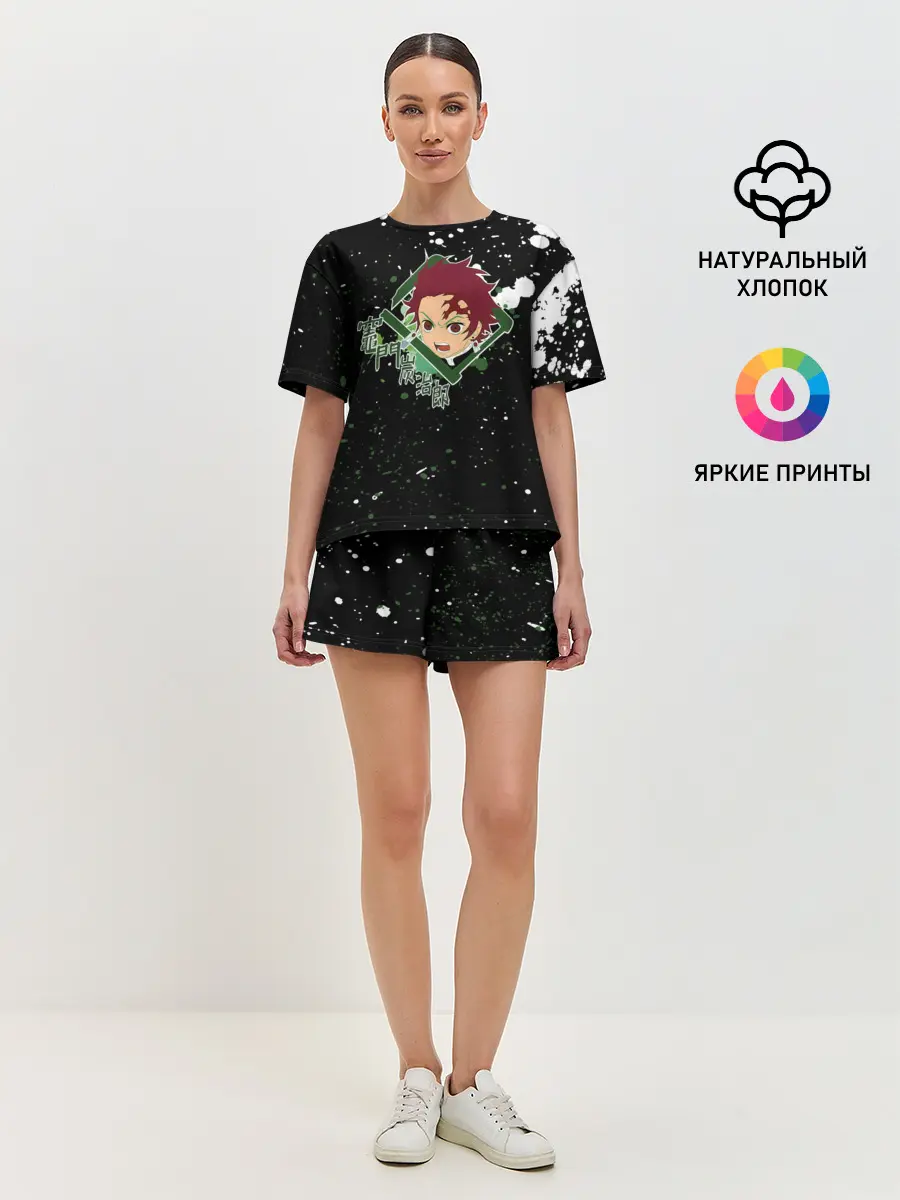 Женская пижама с шортами / Танджиро | Клинок, рассекающий демонов